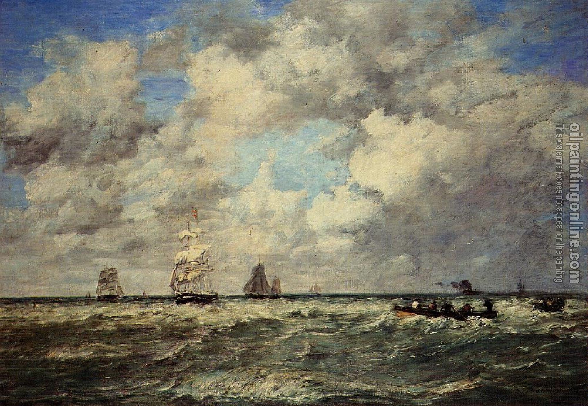 Boudin, Eugene - Seascape, Les Lamaneurs